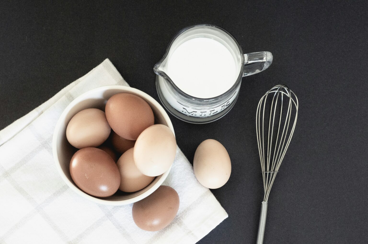 Eggs and milk Eggs and milk