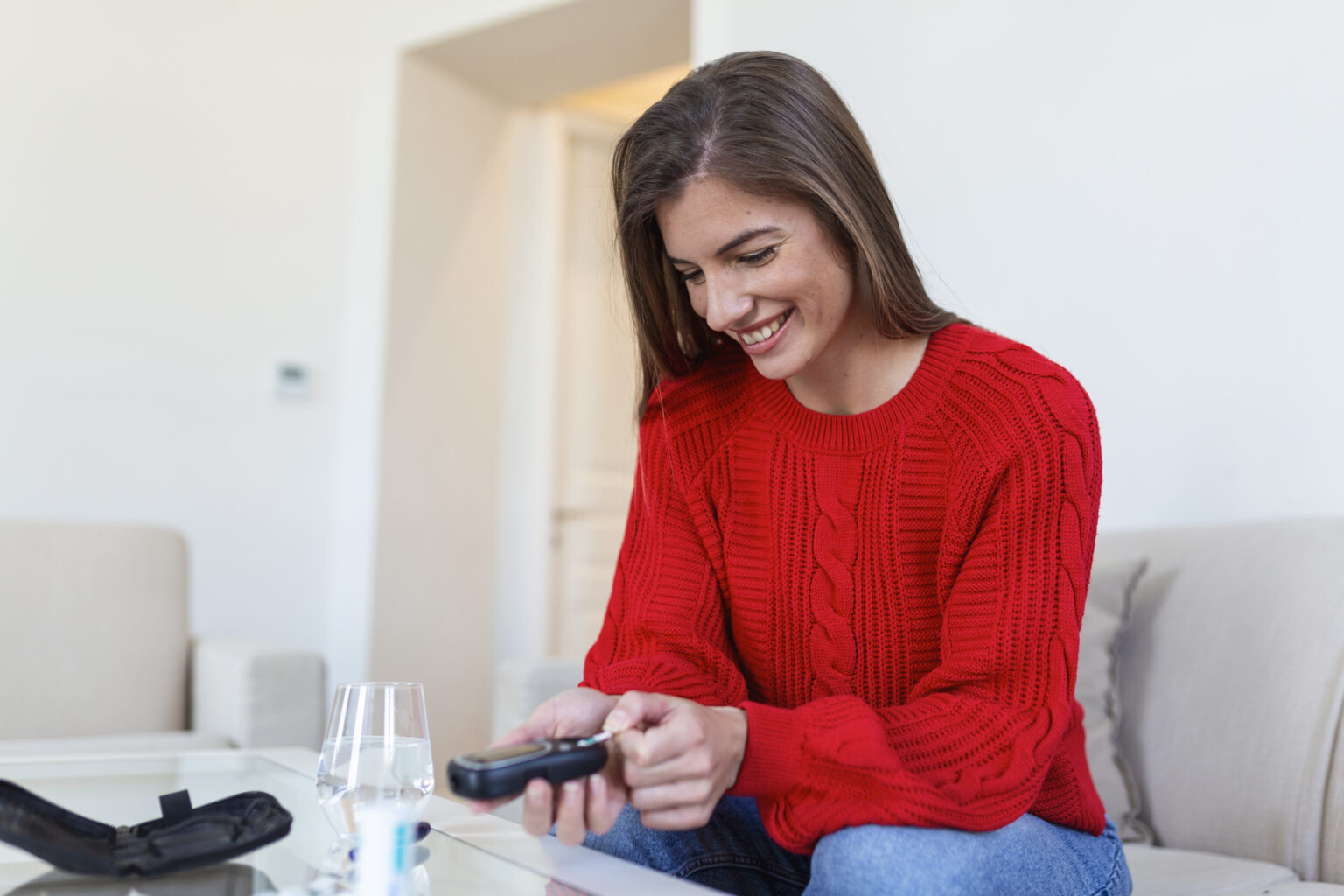 Woman doing a test