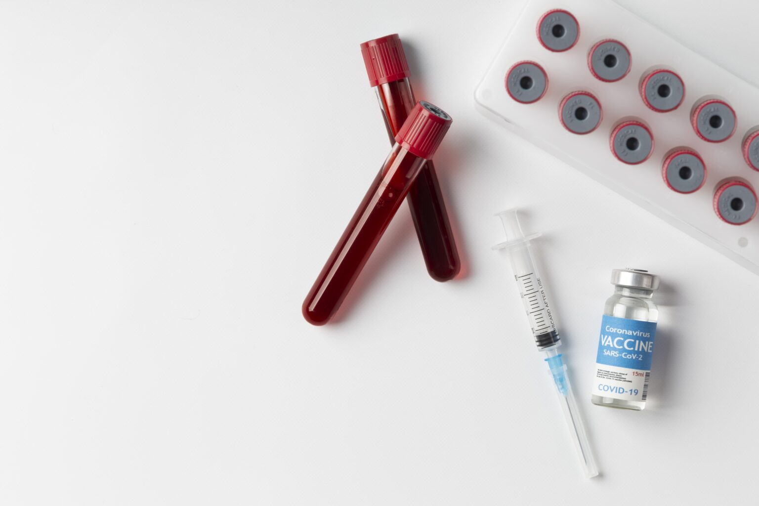 Coronavirus Assortment With Blood Samples Vaccine Coronavirus Assortment With Blood Samples Vaccine