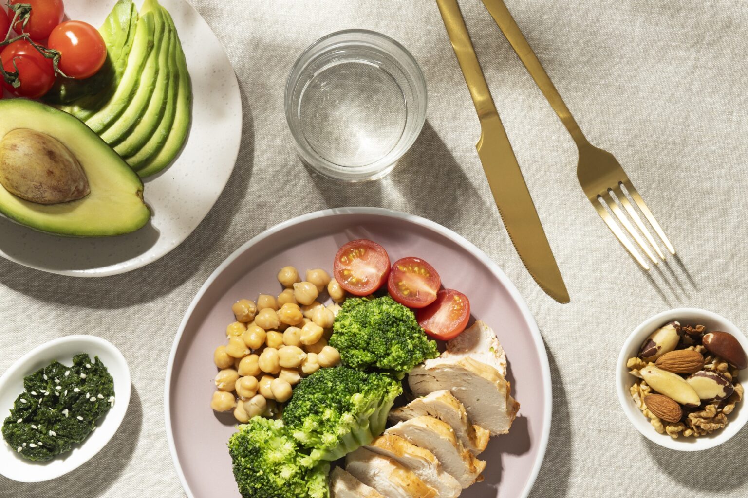 Plate With Keto Diet Food Nuts Plate With Keto Diet Food Nuts