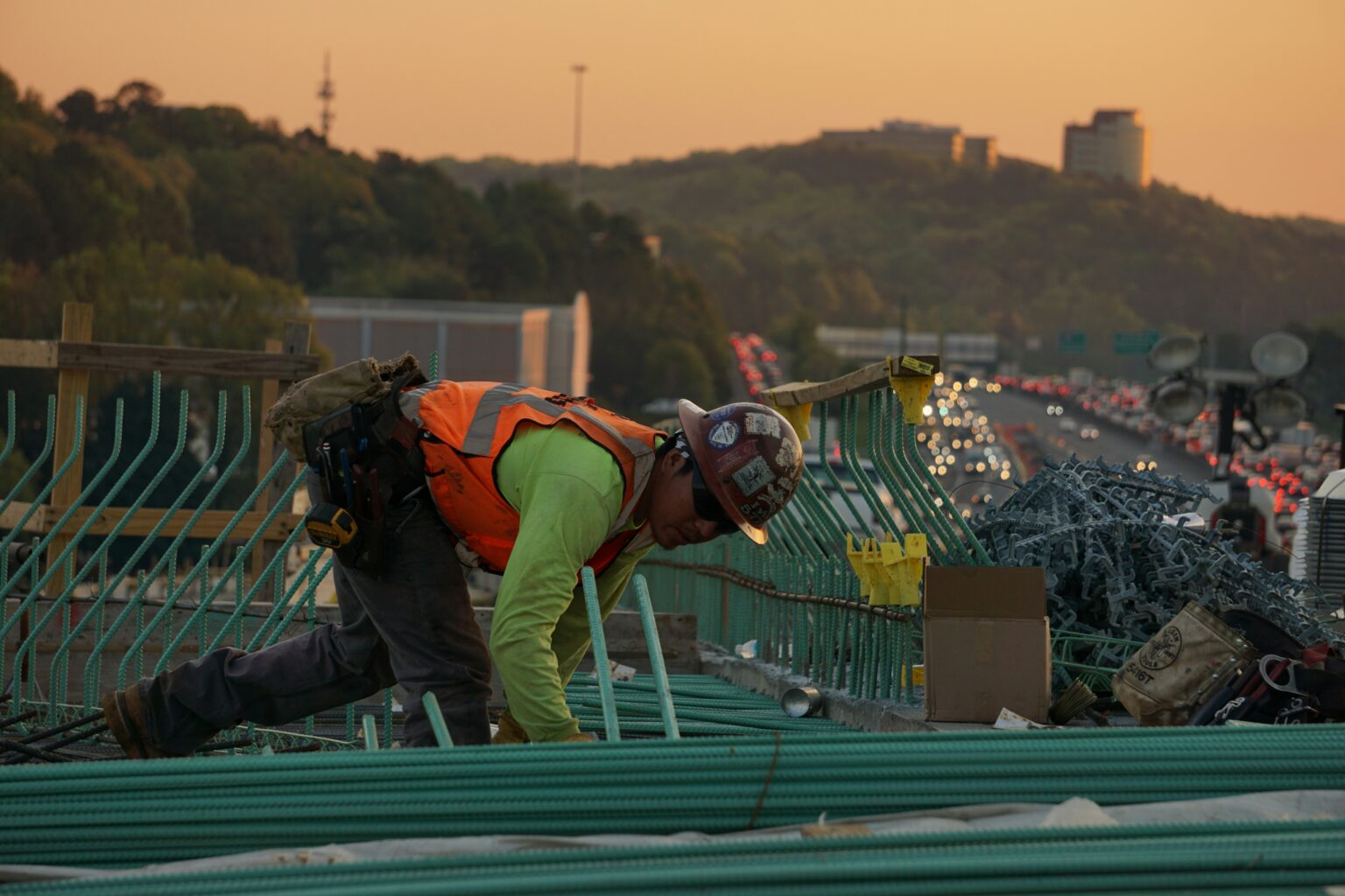 A person working at heights